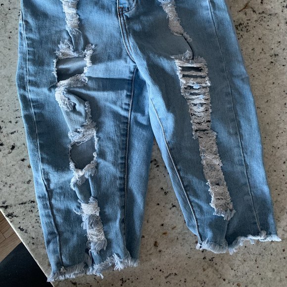 Highwaisted Fashion Nova Sailor Ripped Shorts - Picture 3 of 6